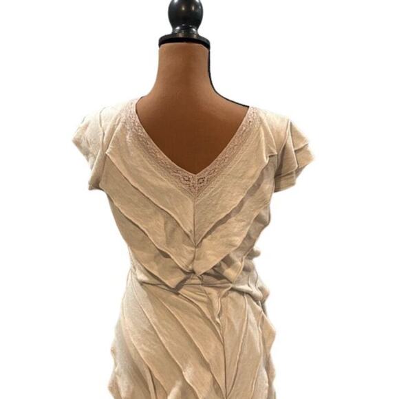 Free People Antique Lace Chevron Cut Sleeveless Hi-Low Maxi Dress – Small - Picture 5 of 7